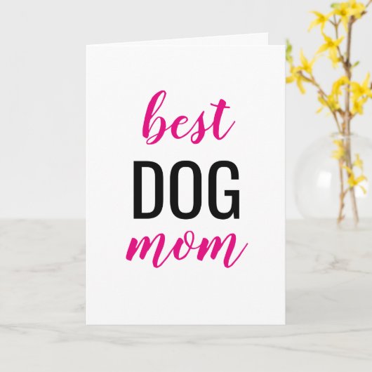 Carte La meilleure maman de chien (Fleur jaune)