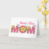 Carte La meilleure maman du monde MIGNON ! (Fleur jaune)