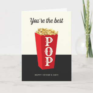 Carte La meilleure pop ! Fête des pères Popcorn rétro