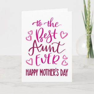 Carte La meilleure tante jamais la typographie de la Fêt