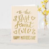 Carte La meilleure tante jamais la typographie de la Fêt (Fleur jaune)