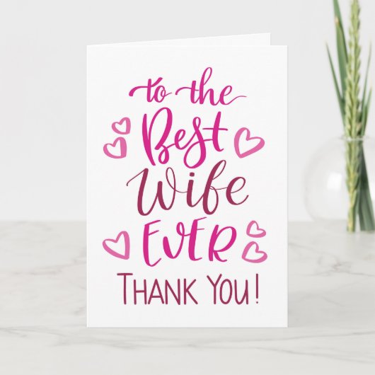 Carte La meilleure typographie Merci de femme en rose (Devant)