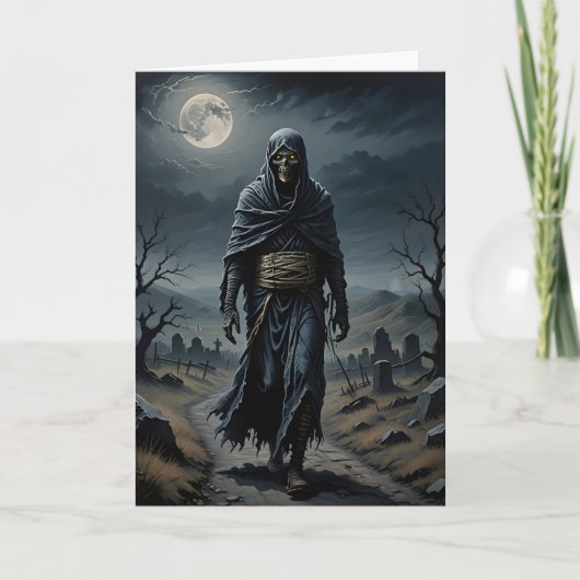 Carte La momie marche Halloween (Devant)