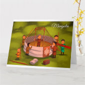 Carte La Mongolie Ger traditionnel (Fleur jaune)