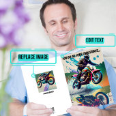 Carte La moto se débrouille bien Accident amusant