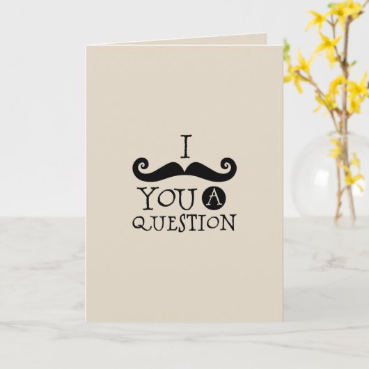 Carte La Moustache Noire Vous Pose Une Question Humour F (Fleur jaune)