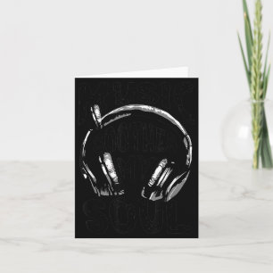Carte La musique apaise l'âme Vintage Casque Amoureux de