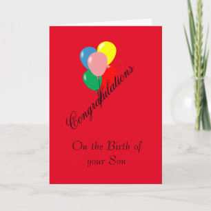 Carte La naissance du fils de félicitations
