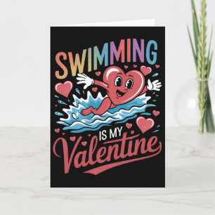 Carte La natation est mon cœur de la Saint-Valentin Amou