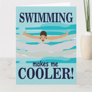 Carte La natation me rend plus cool nageur salutation de