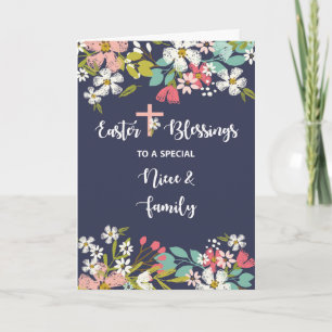 Carte La nièce et la famille Bénédiction de Pâques du Ch