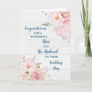 Carte La nièce et son mari Mariage jour Félicitations