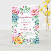 Carte La nièce et son mari Mariage jour Félicitations (Fleur jaune)