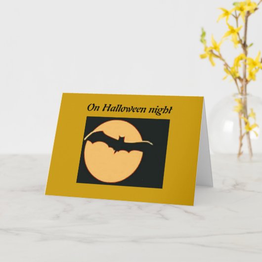 Carte La nuit d'Halloween (Fleur jaune)