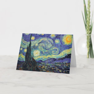 Carte La Nuit étoilée bleu jaune peinture de van Gogh
