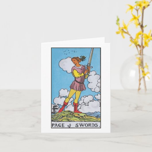 Carte La page des swords (Fleur jaune)