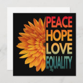CARTE LA PAIX AIME L'ESPOIR D'ÉGALITÉ (Devant / Derrière)