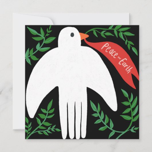Carte La Paix sur Terre Dove Noël Noël Noël Noël Noël (Devant)