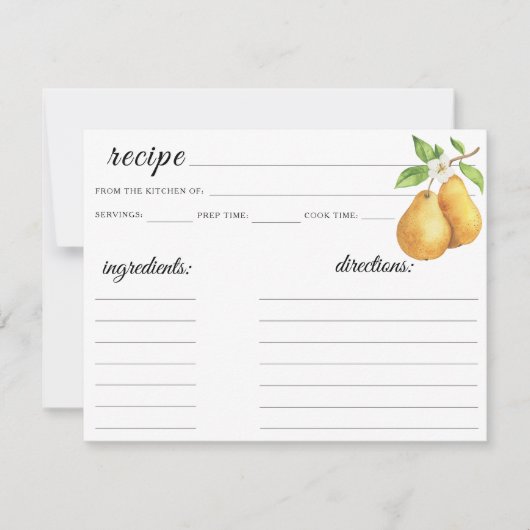 Carte la parfaite douche nuptiale poire - recette (Devant)
