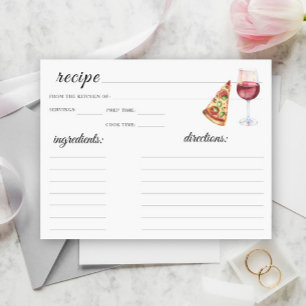 Carte la parfaite paire nuptiale douche - recette