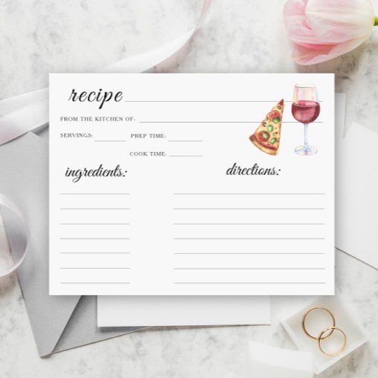 Carte la parfaite paire nuptiale douche - recette