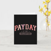 Carte La paye est ma Saint-Valentin drôle rétro graphiqu (Fleur jaune)