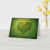 Carte La pelouse en forme de coeur fleurit le papillon (Fleur jaune)