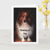 Carte La pensée à vous cardent (Fleur jaune)