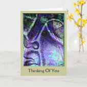 Carte La pensée bleue de sérénité à vous cardent (Fleur jaune)