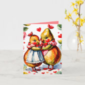 Carte La Perfect Pear : Punny Valentine Card (Fleur jaune)