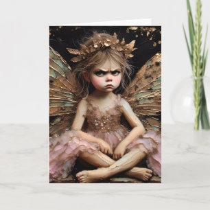 Carte La petite fée adorable ennuyée