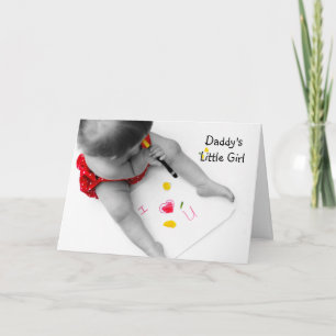 Carte La petite fille de papa Je t'aime Papa avec le coe