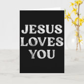 Carte La phrase Jésus t'aime sur un tri-blend premium (Fleur jaune)