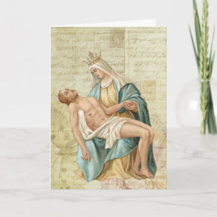 Carte La Pieta Marie et Jésus chrétien religieux