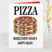 Carte La pizza fait chaque heure une heure heureuse de p (Fleur jaune)