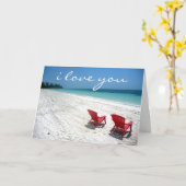 Carte la plage aiment pour toujours (Fleur jaune)