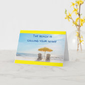 CARTE LA PLAGE "APPELLE VOTRE NOM" (Fleur jaune)