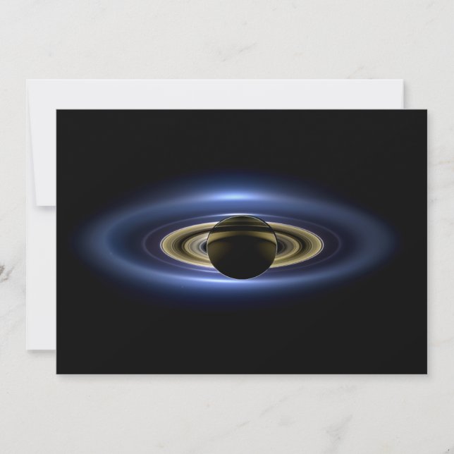 Carte La planète Saturne devant le soleil (Devant)