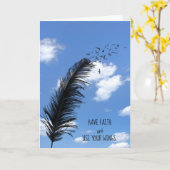 Carte la plume noire et les oiseaux inspirant (Fleur jaune)