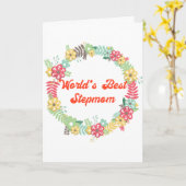 Carte La plus grande fête des mères Stepmère du monde (Fleur jaune)