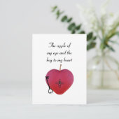 Carte La pomme de mon oeil et la clé de mon coeur (Debout devant)
