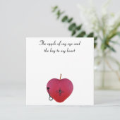 Carte La pomme de mon oeil et la clé de mon coeur (Debout devant)