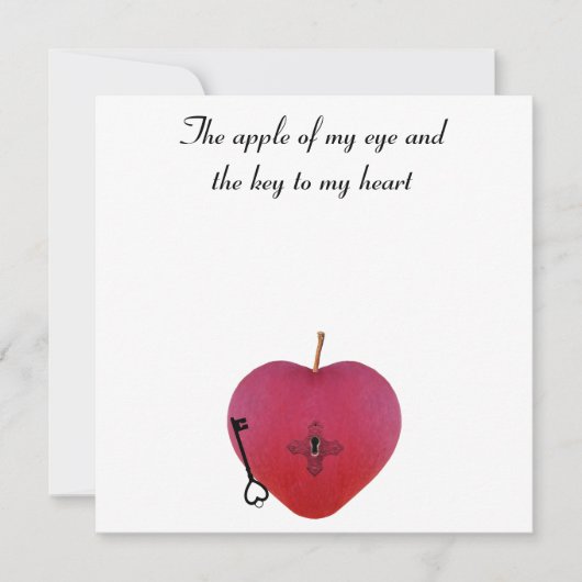 Carte La pomme de mon oeil et la clé de mon coeur (Devant)