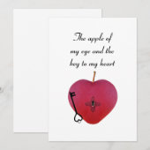 Carte La pomme de mon oeil et la clé de mon coeur (Devant / Derrière)