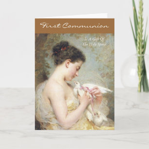 Carte la première communion est un don de l'esprit saint