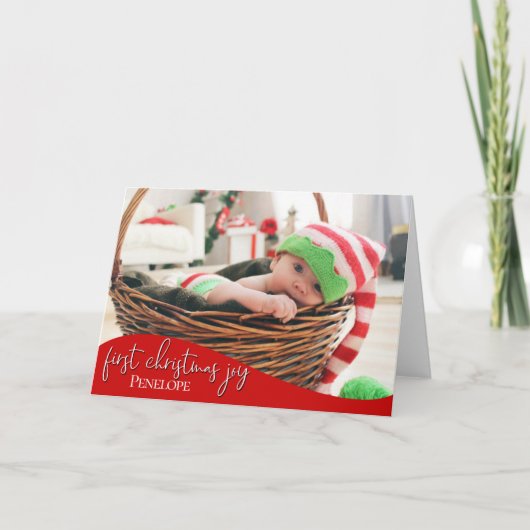 Carte La première joie de Noël du bébé - PHOTO DE VOTRE (Devant)