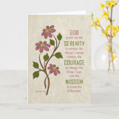 Carte La prière de sérénité (Citation de récupération) (Fleur jaune)