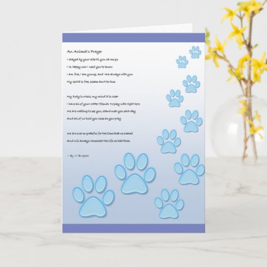 Carte La prière d'un animal - (Fleur jaune)