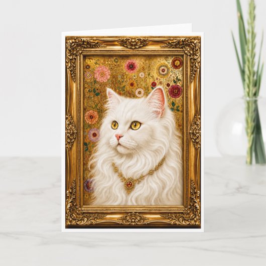 Carte La Princesse Dorée (Chat Persan Blanc) (Devant)