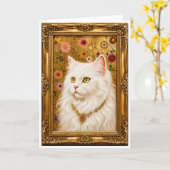 Carte La Princesse Dorée (Chat Persan Blanc) (Fleur jaune)